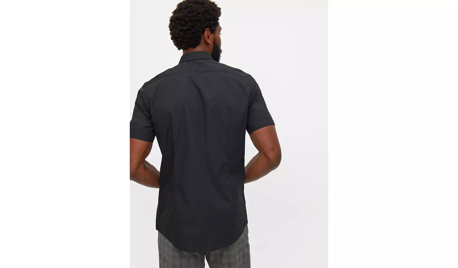 Black Slim Fit Short Sleeve Shirt 2 Pack 20.5