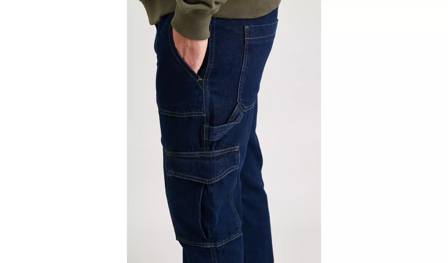 Dark Denim Cargo Jeans - 42R