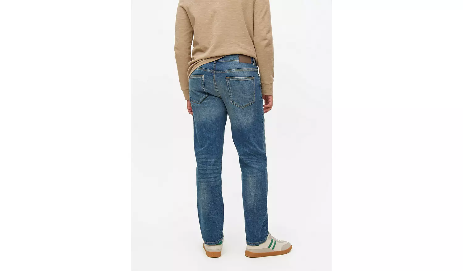 Mid Denim Straight Leg Jeans 42R