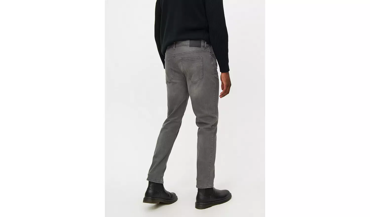 Mid Grey Washed Slim Fit Denim Jeans44R