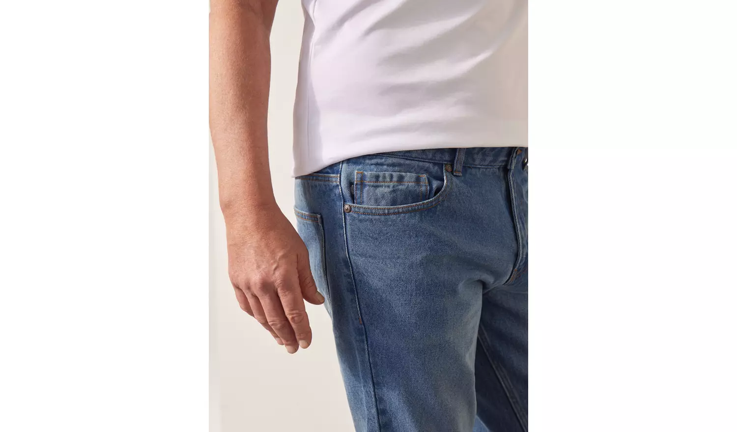 UNION WORKS Mid Wash Straight Leg Denim Jeans 42R