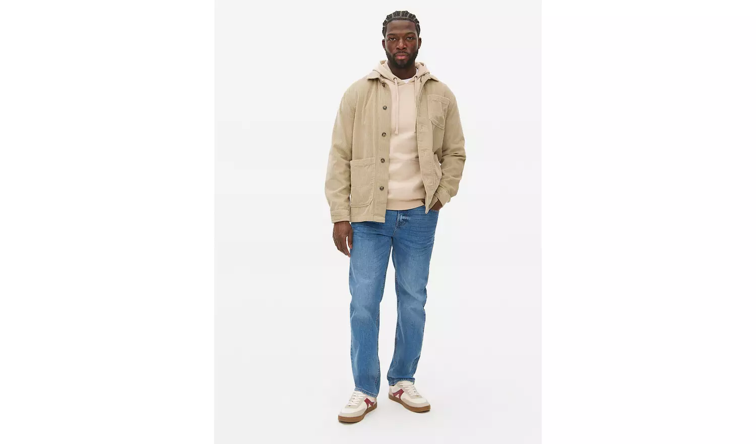 Mid Washed Denim Straight Leg Jeans 36L