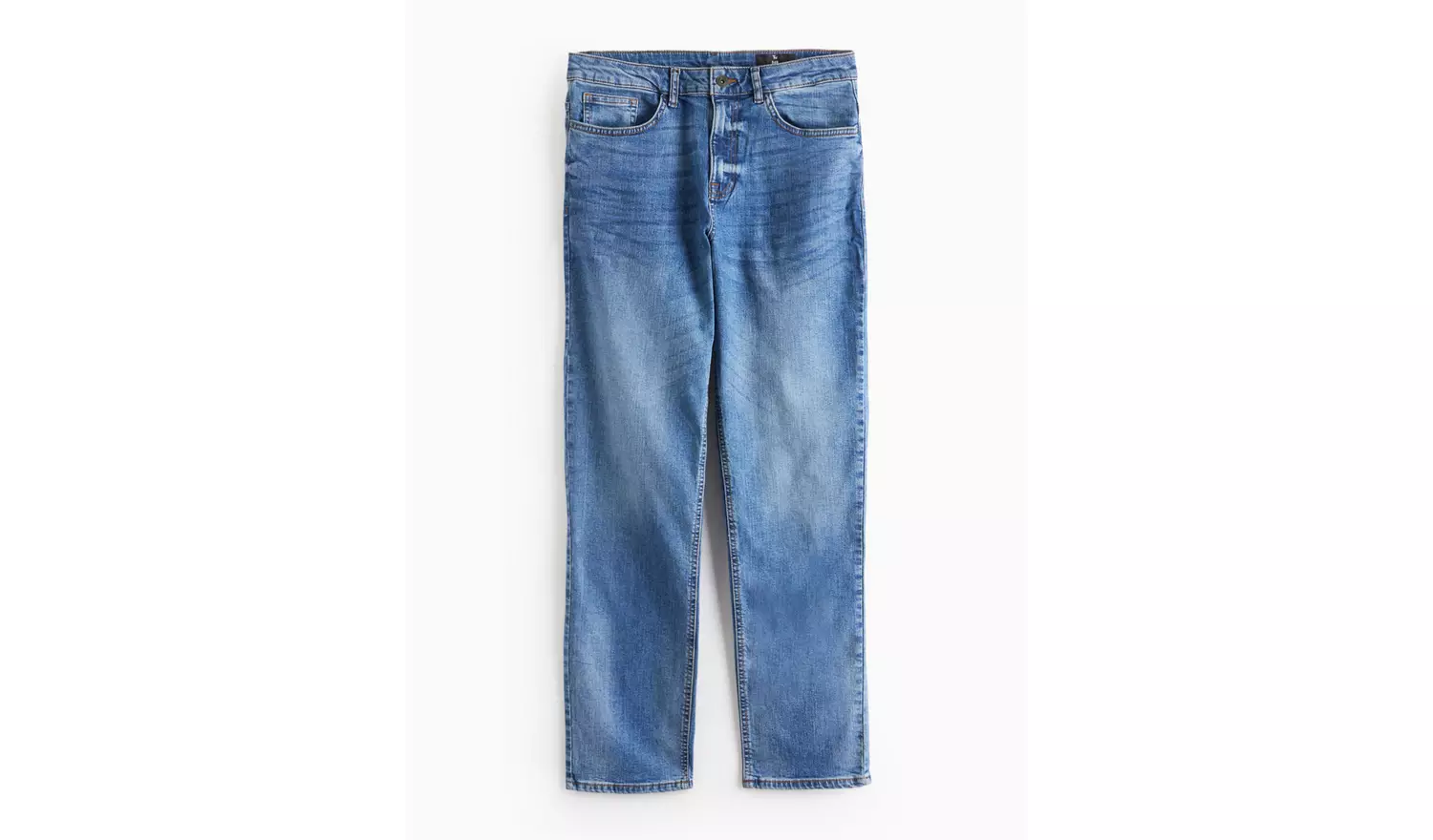 Mid Washed Denim Straight Leg Jeans 34S