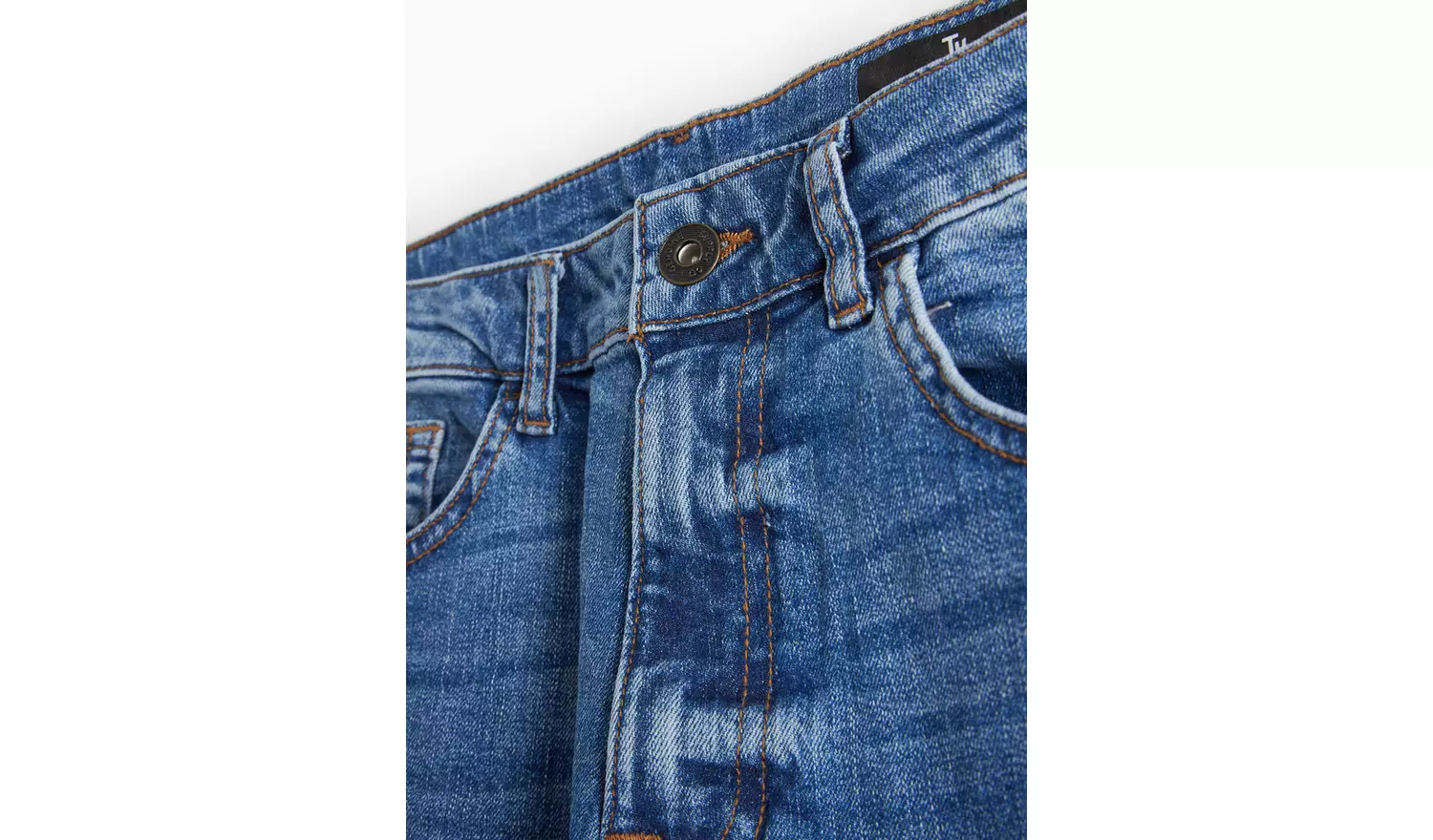 Mid Washed Denim Straight Leg Jeans 34S
