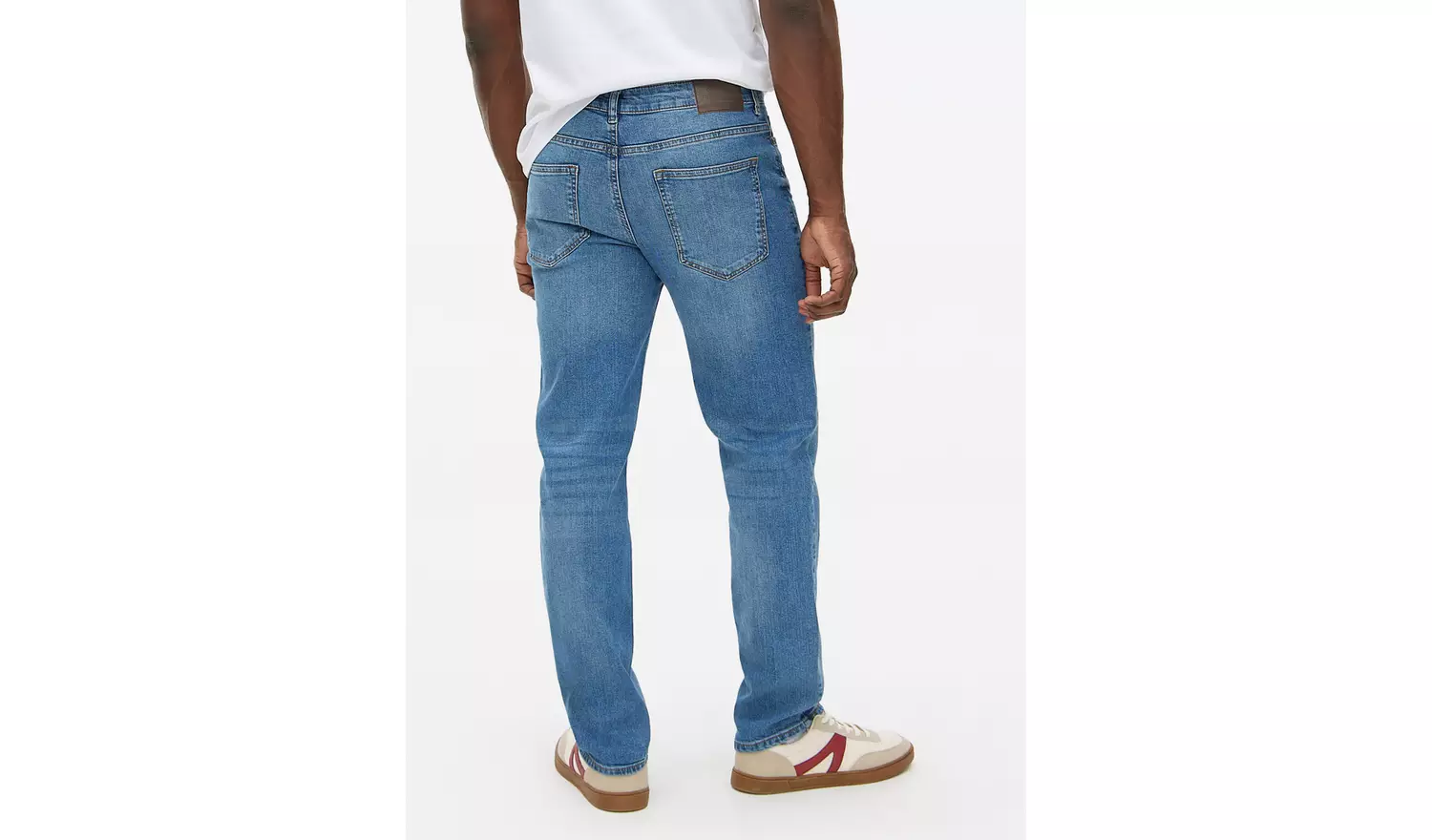 Mid Washed Denim Straight Leg Jeans 36L