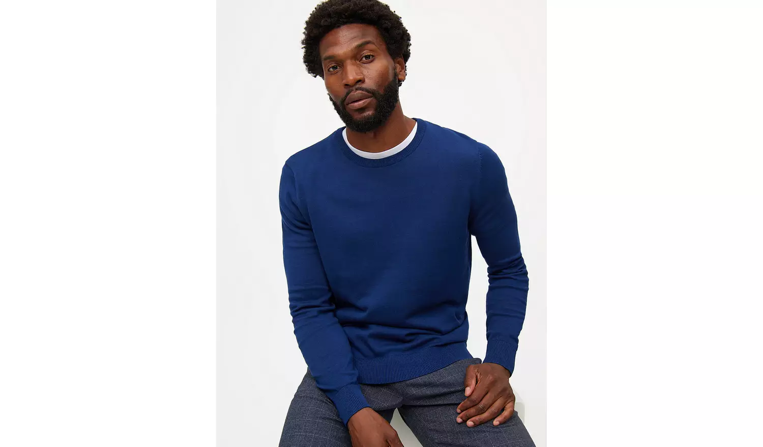 Navy Blue Core Crew Neck Jumper L