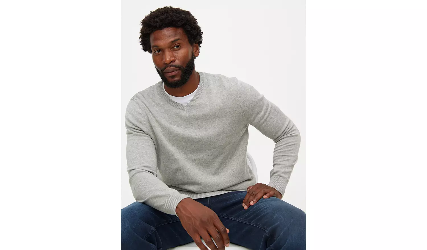 Light Grey Core V Neck JumperXXL