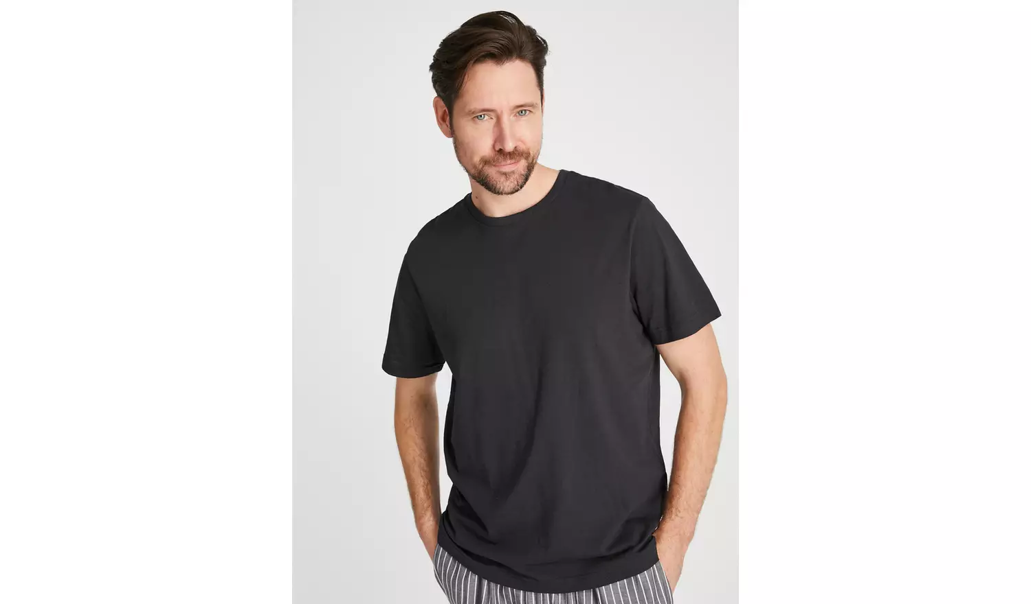 Charcoal Marl & Black Pyjama Top 2 Pack L