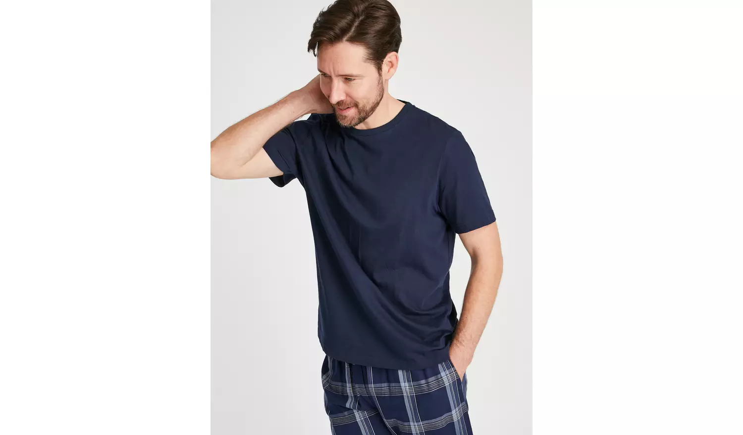 Navy & White Pyjama Top 2 Pack S