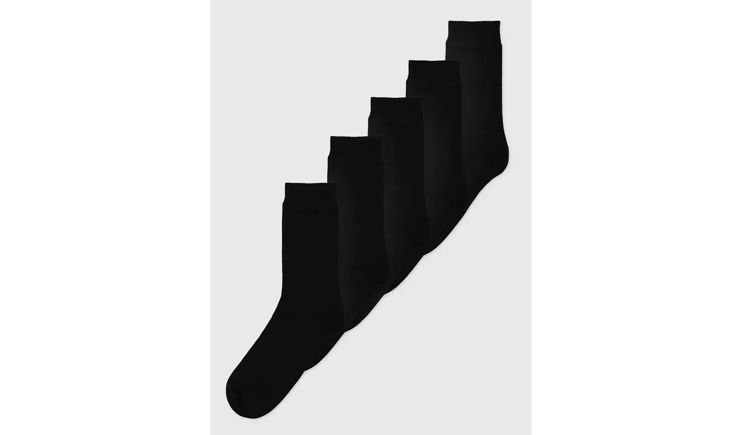 Black Luxury Bamboo Socks 5 Pack - 12-14