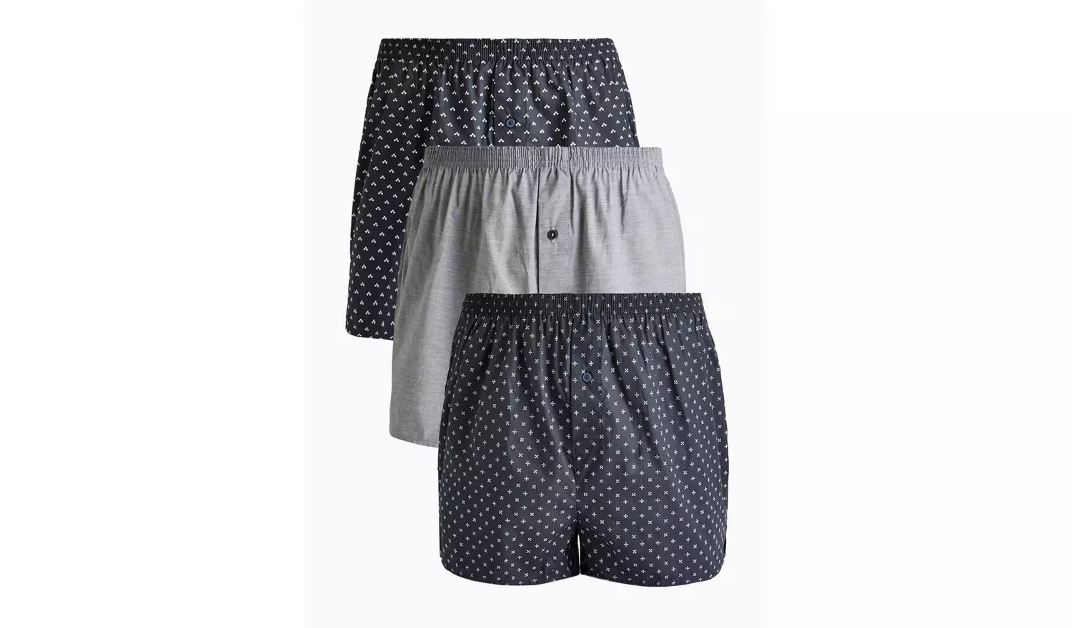 Geo Printed Woven Boxers 3 Pack L