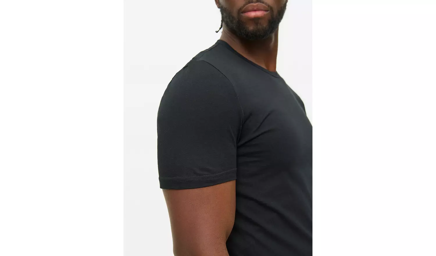 Black Crew Neck T-Shirts 2 Pack S