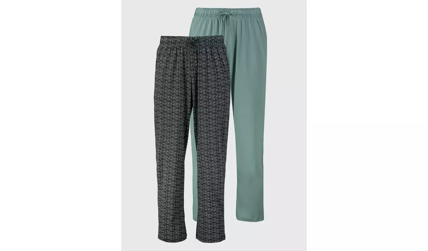 Teal & Polar Bear Print Pyjama Bottoms 2 Pack - M
