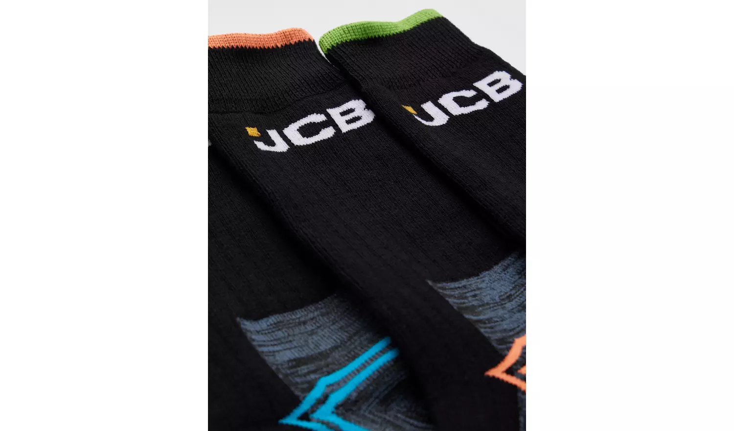JCB High Vis Neon Trim Socks 3 Pack 6-11
