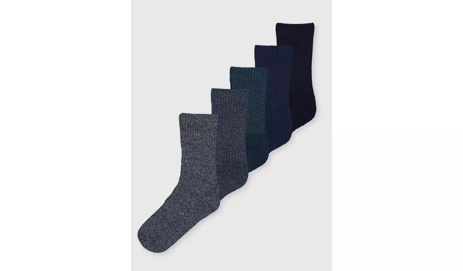 Blue Cushioned Comfort Sole Socks 5 Pack 6-8.5