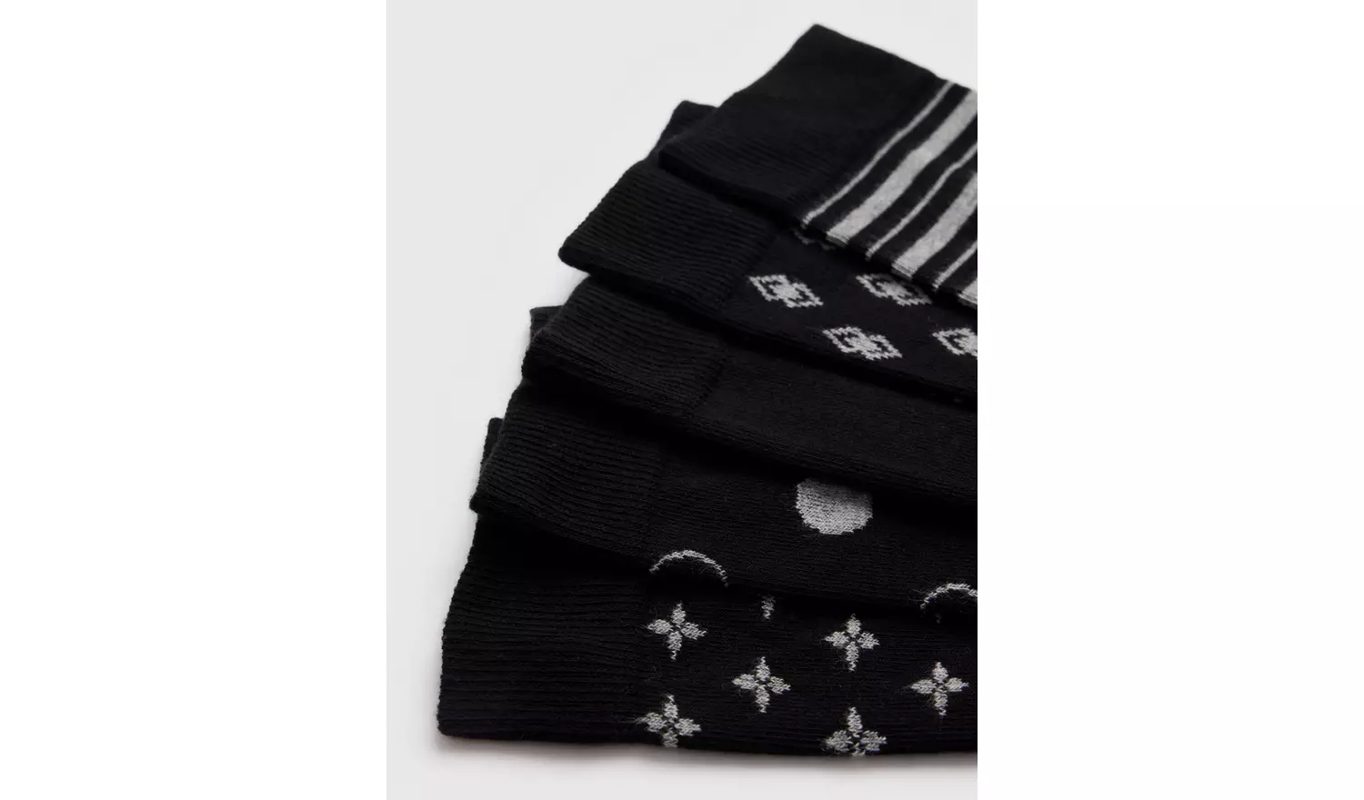 Black Ditsy Geo Stay Fresh Ankle Socks 5 Pack 6-8.5