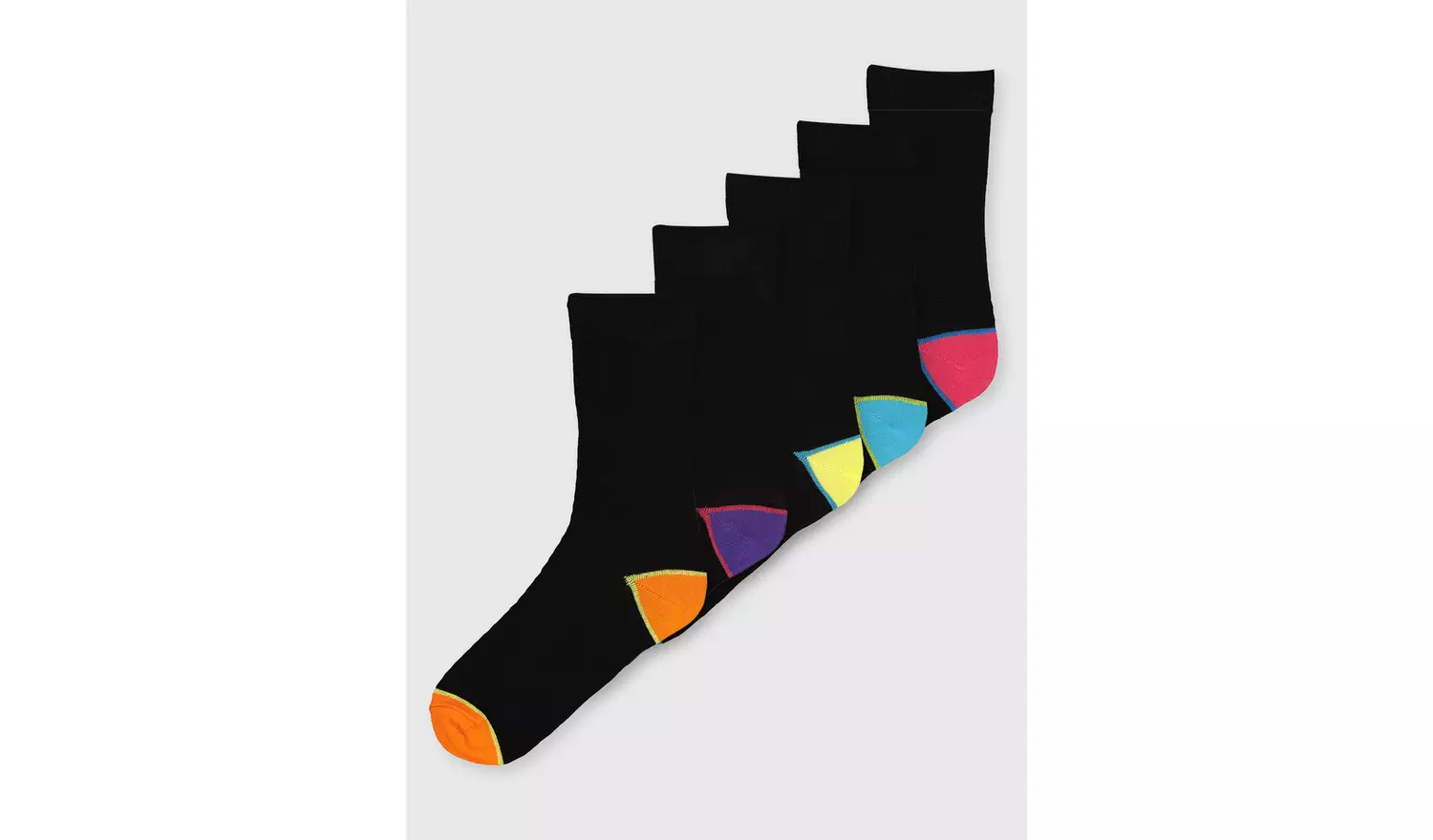 Black Colour Pop Stay Fresh Ankle Sock 5 Pack - 6-8.5