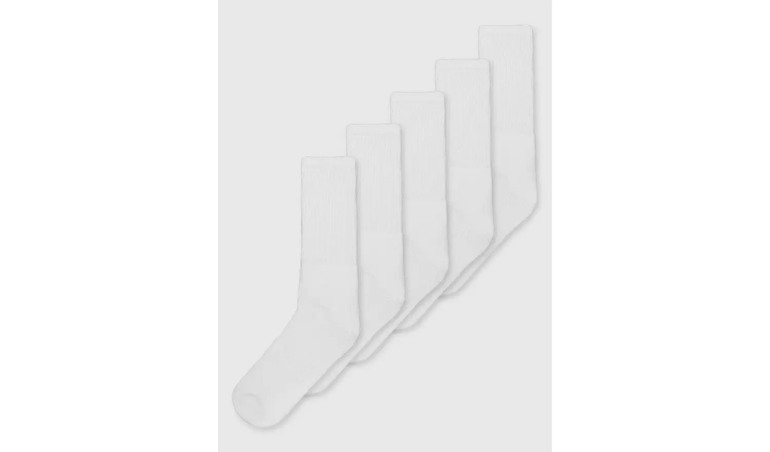 White Sports Socks 5 Pack With Arch Support - 9-12