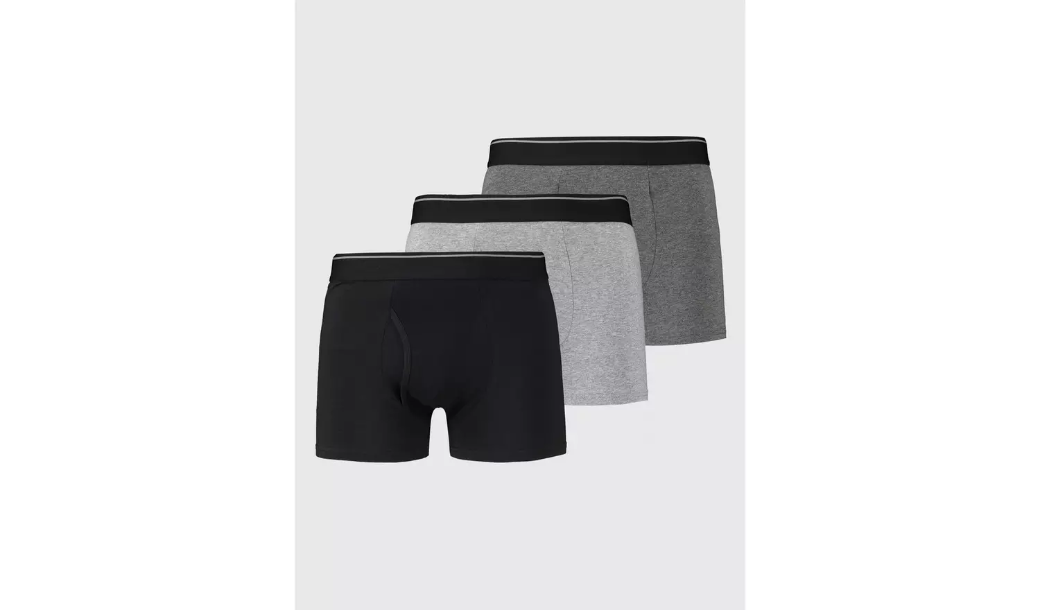 Black & Grey Trunks 3 Pack XS