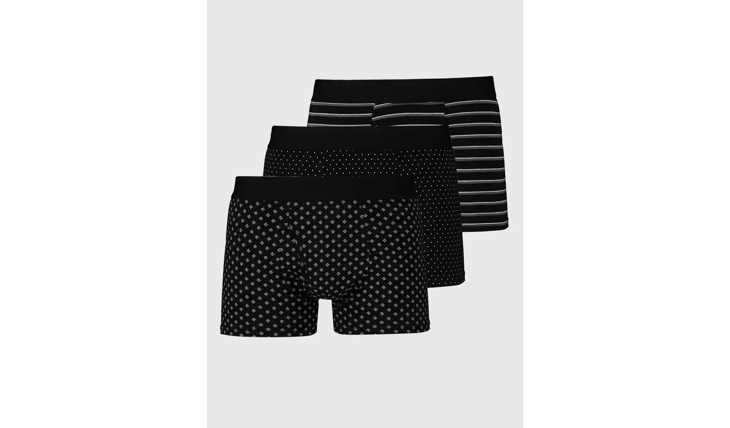 Black Dot, Geo & Stripe Trunks 3 Pack XXL