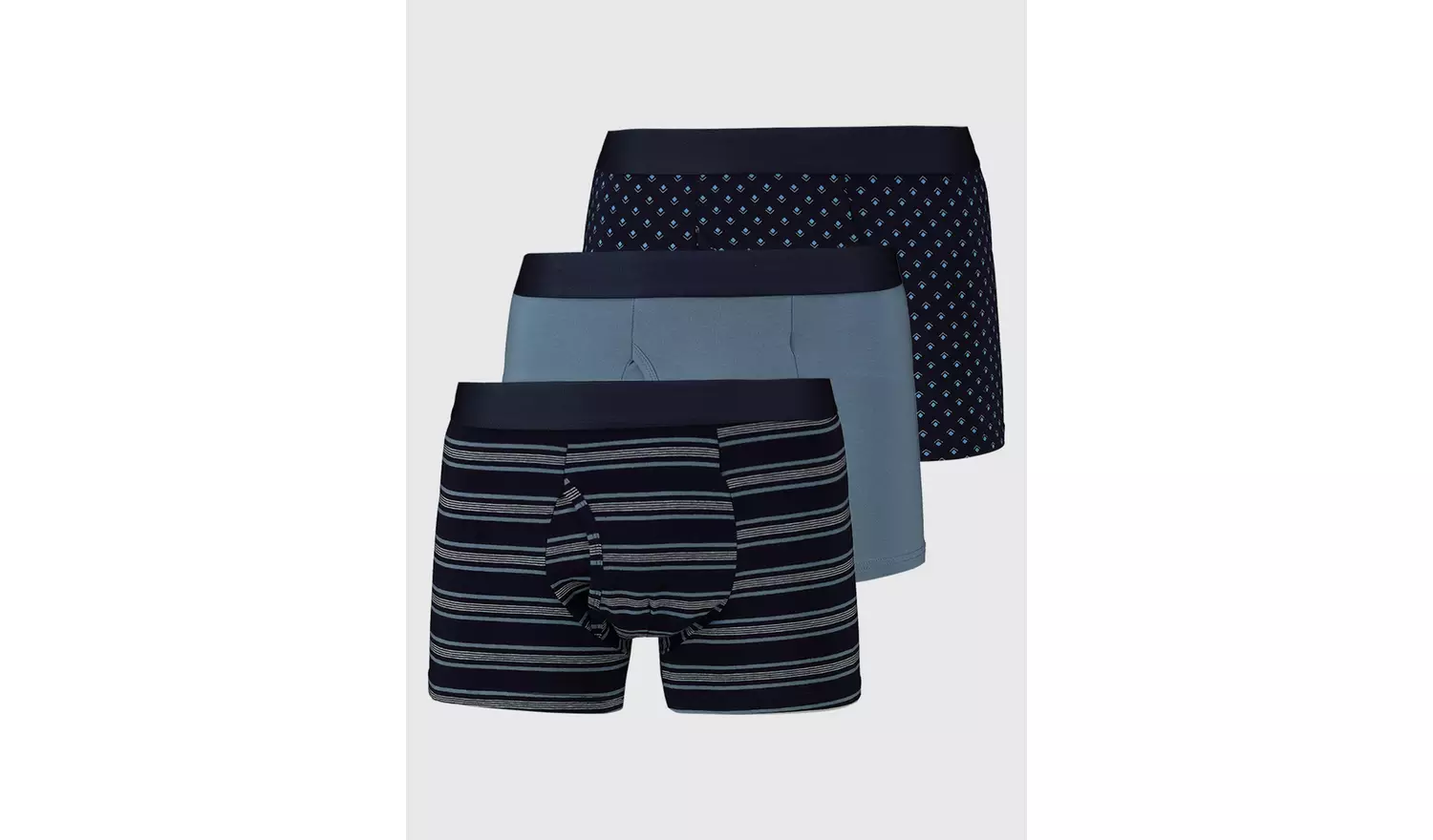 Navy Geo & Stripe Trunks 3 Pack XXXL