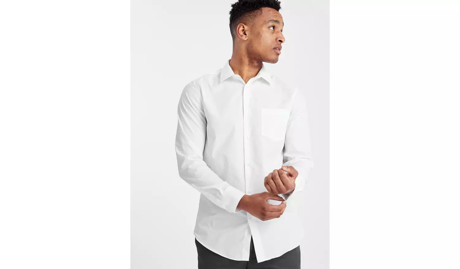 White Slim-Fit Long Sleeve Shirts 2 Pack 16.5