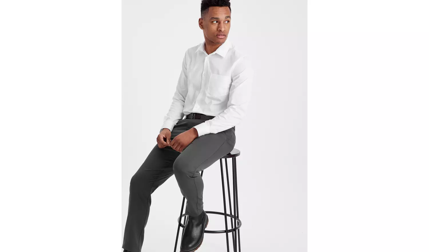 White Slim-Fit Long Sleeve Shirts 2 Pack 17.5