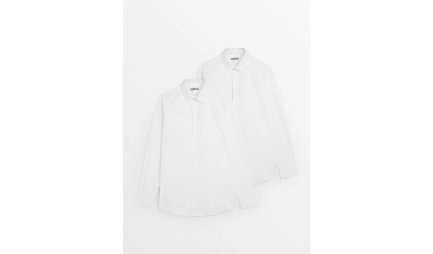 White Slim-Fit Long Sleeve Shirts 2 Pack 18.5