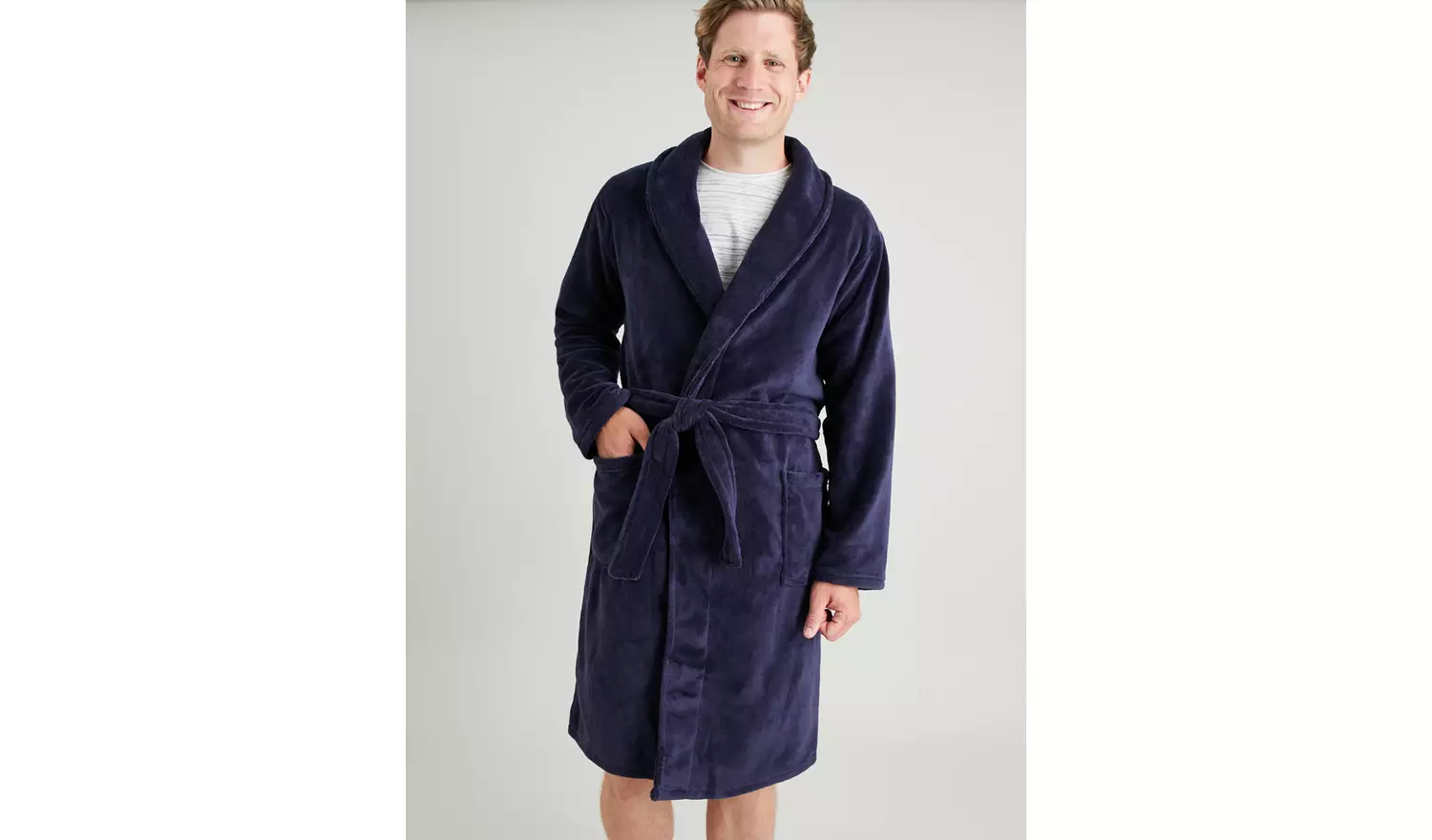 Navy Well Soft Dressing Gown - L