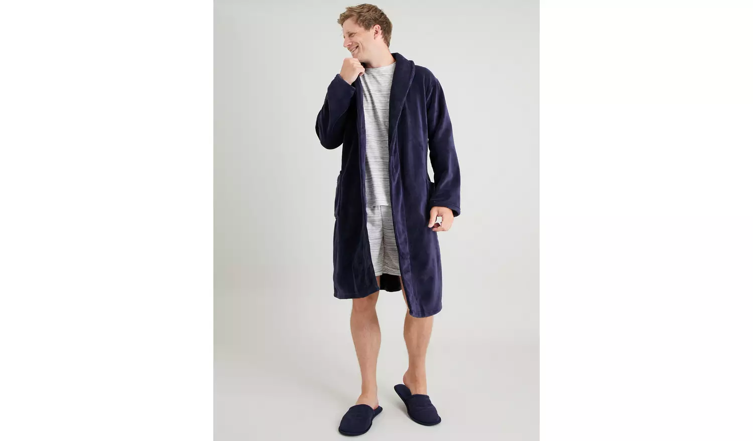 Navy Well Soft Dressing Gown - M