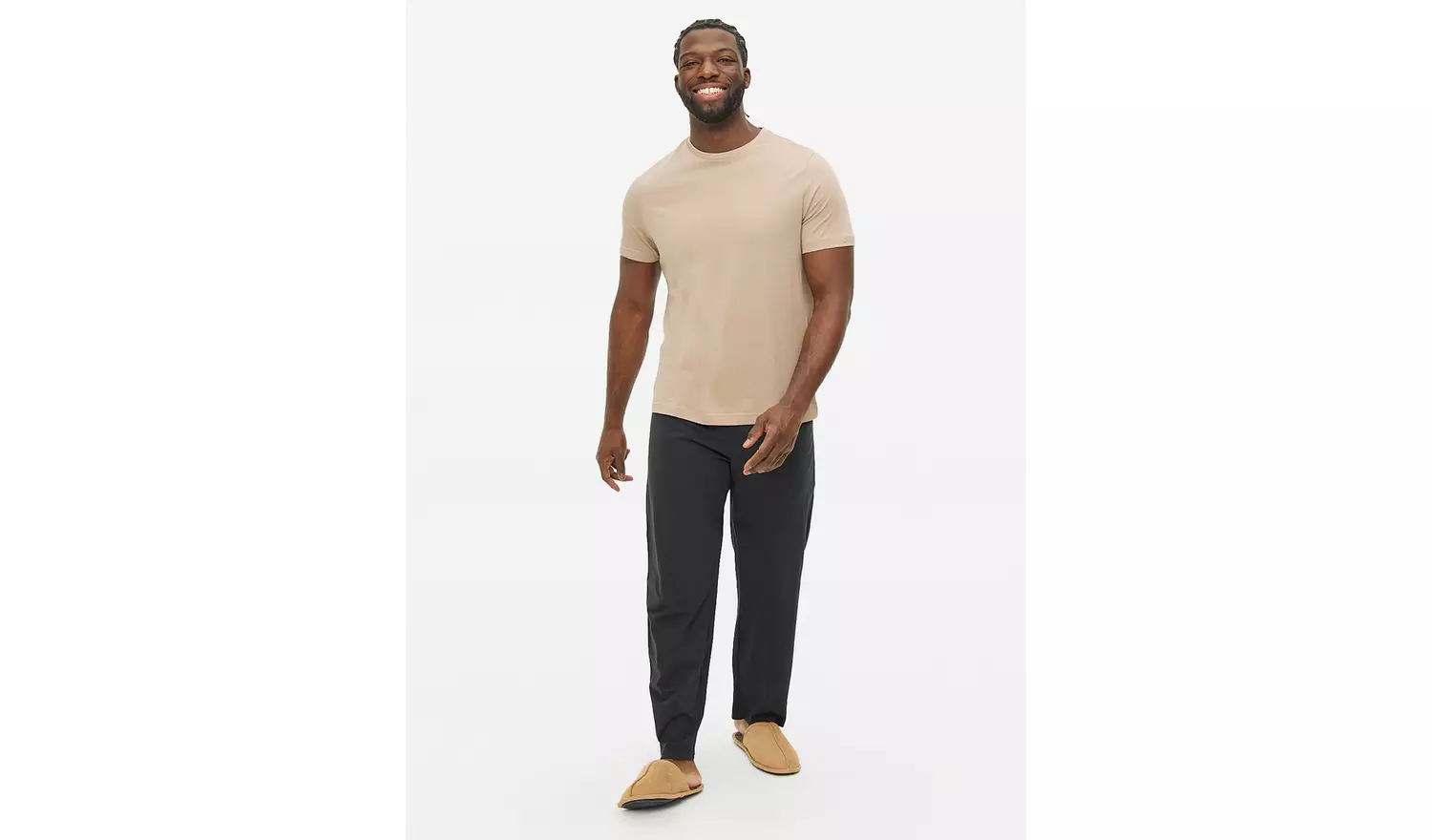 Black & Brown Jersey Pyjama SetXS