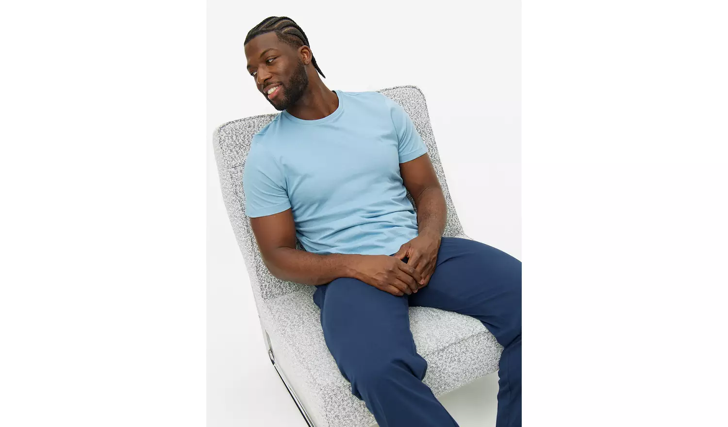 Light Blue T-Shirt & Navy Bottoms Pyjama Set XXL