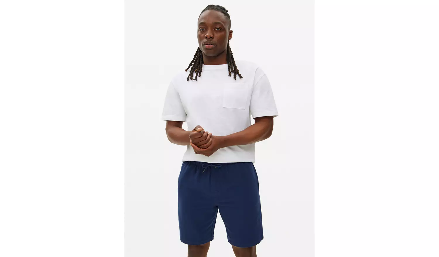 Navy Ottoman Pyjama Shorts XS