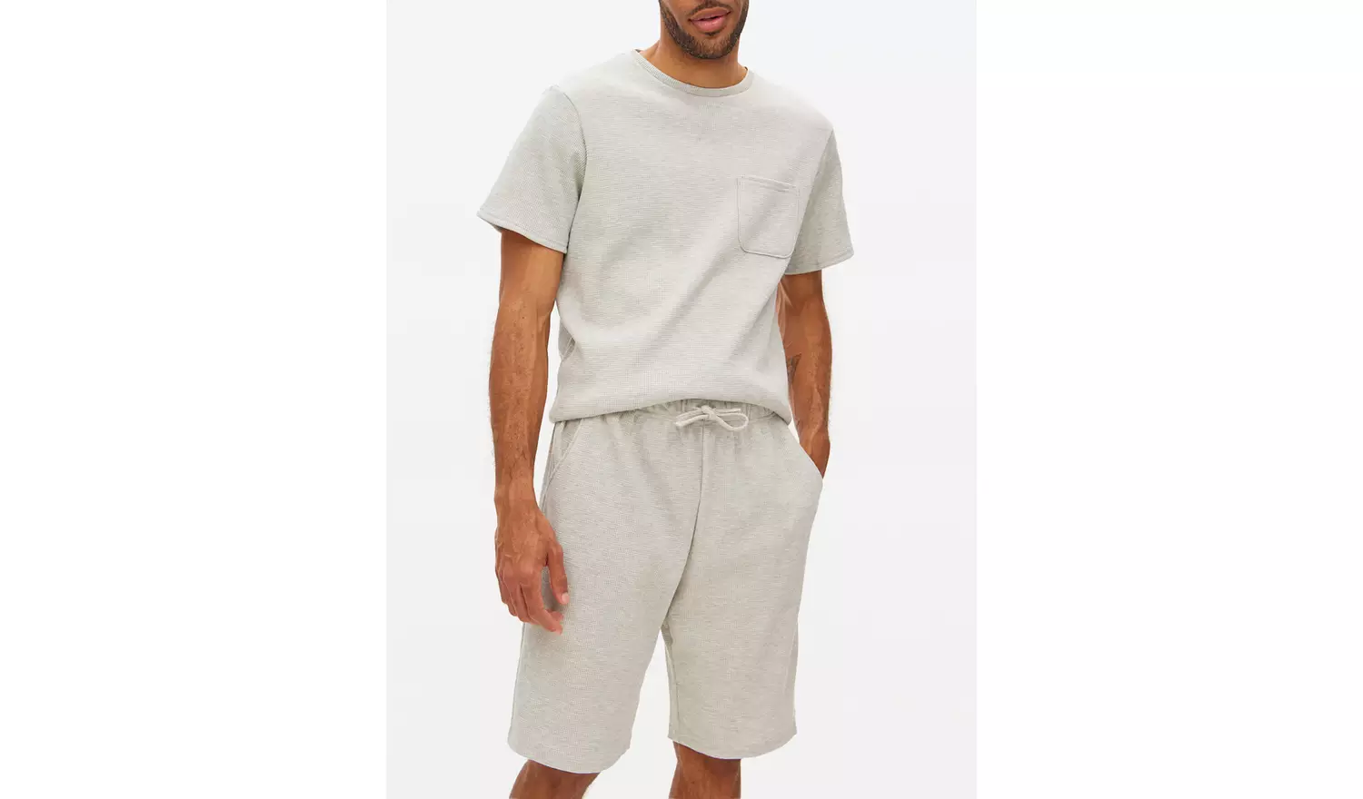 Grey Waffle Coord Shorts XL