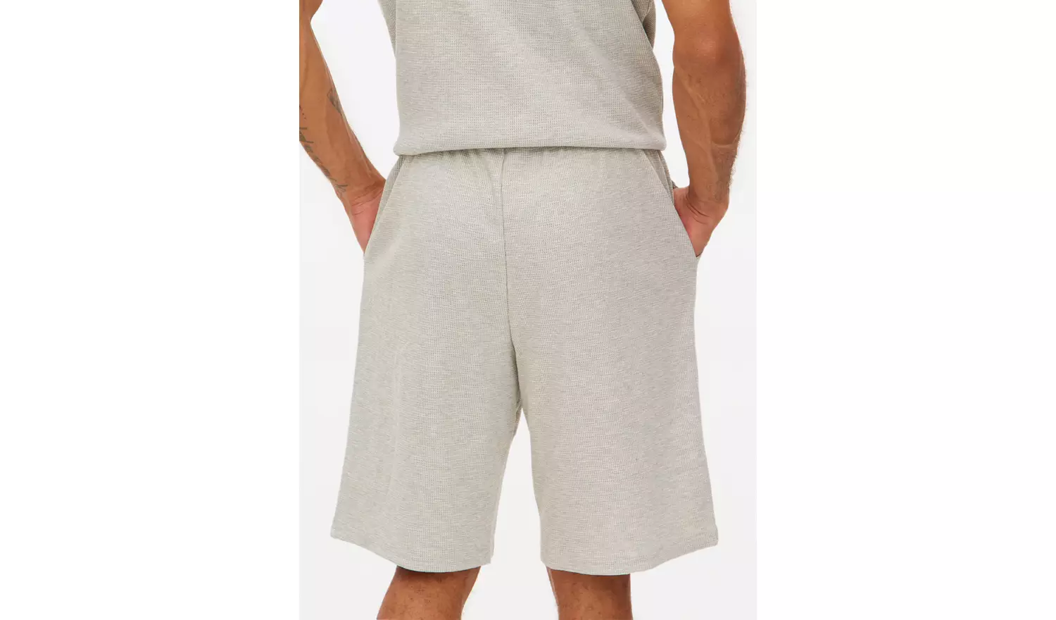 Grey Waffle Coord Shorts M