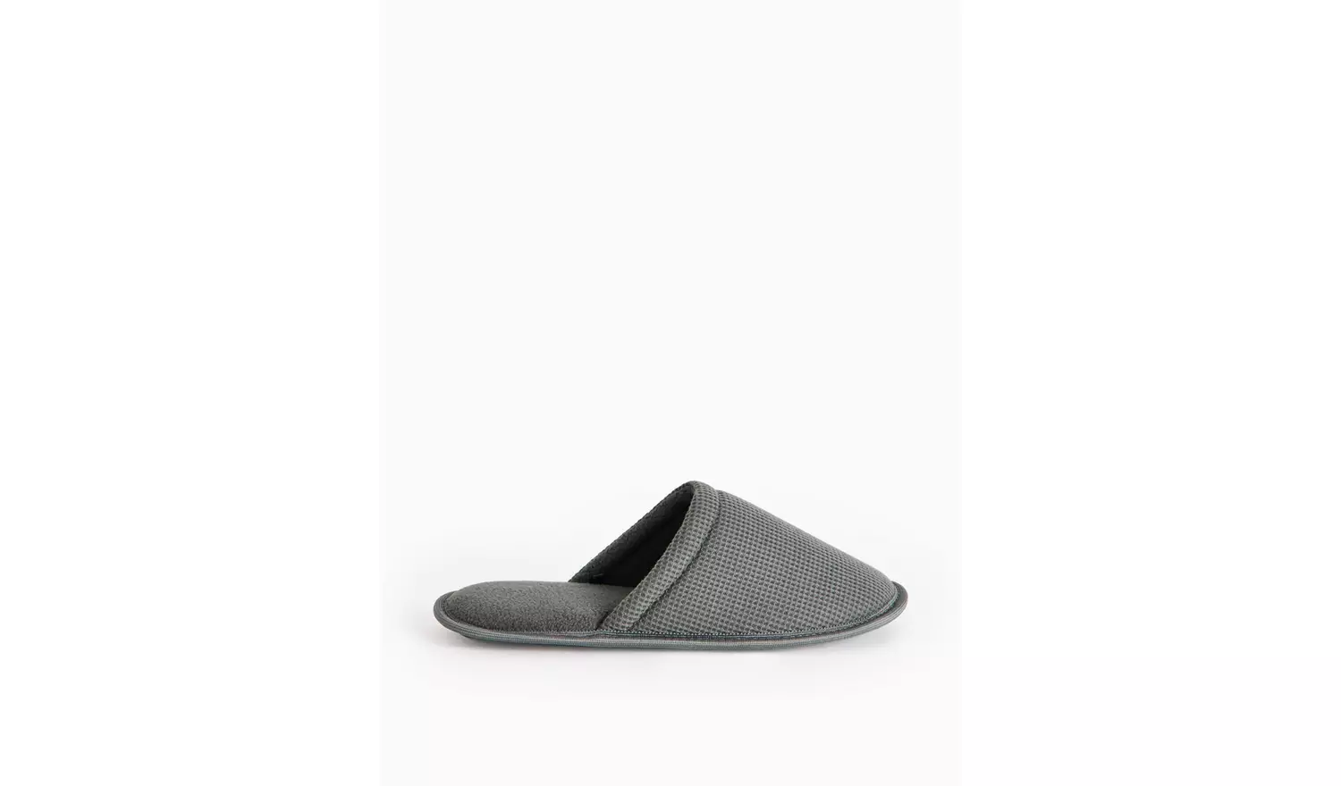 Grey Green Waffle Mule Slippers S