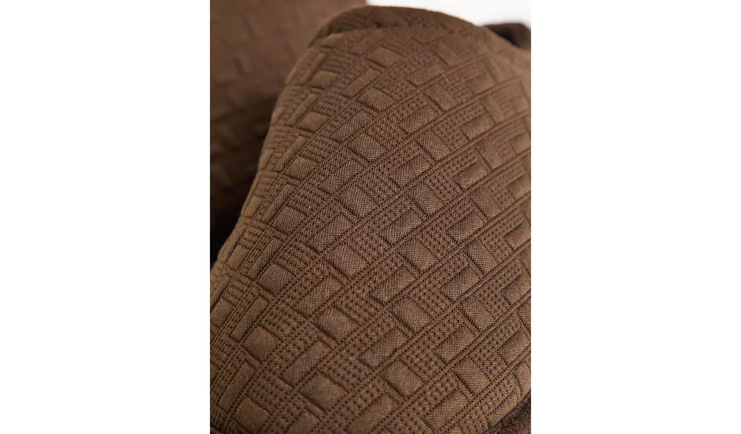 Brown Textured Jersey Mule Slippers L