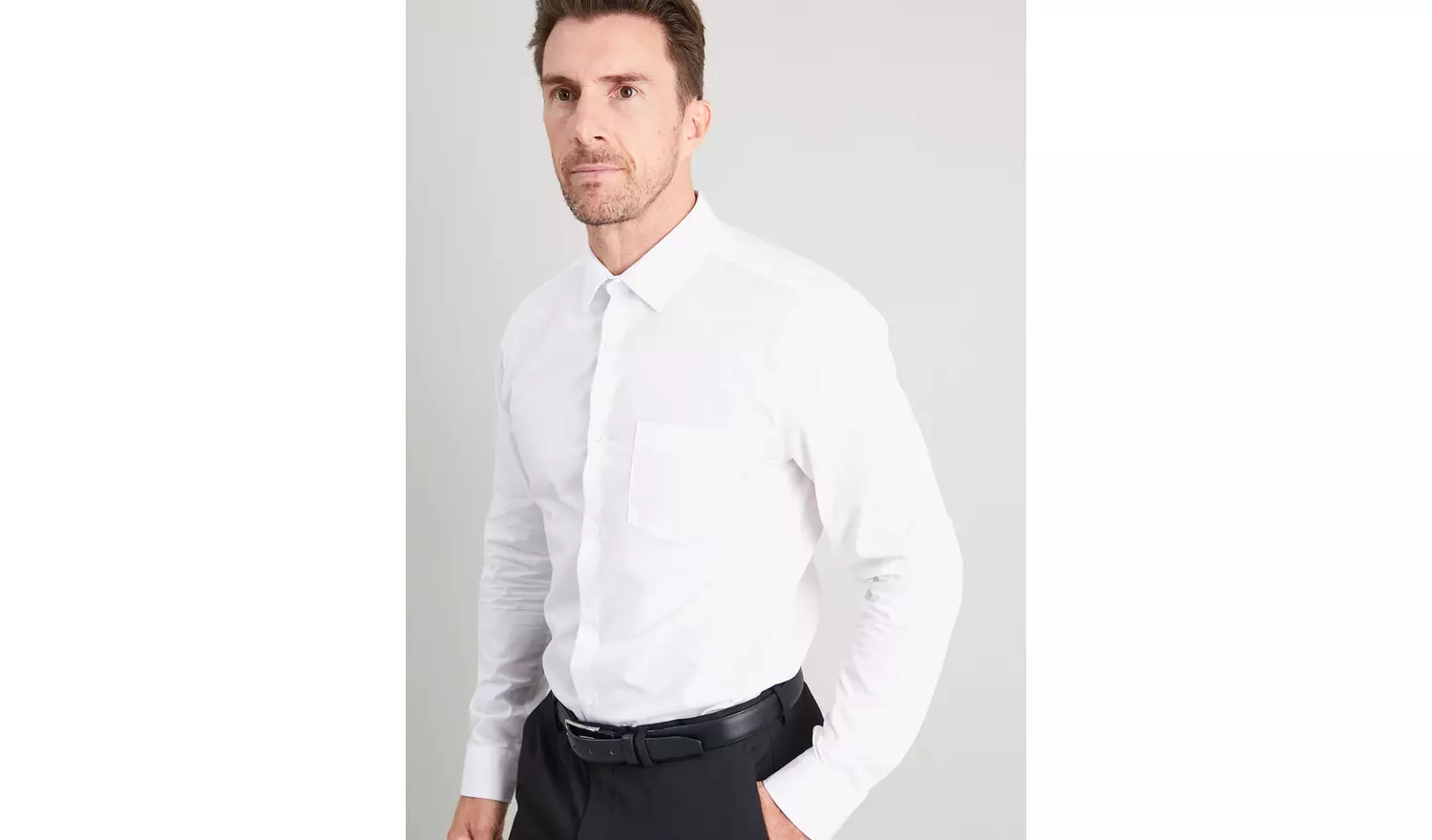 White Slim Fit Long Sleeve Shirt 5 Pack - 14