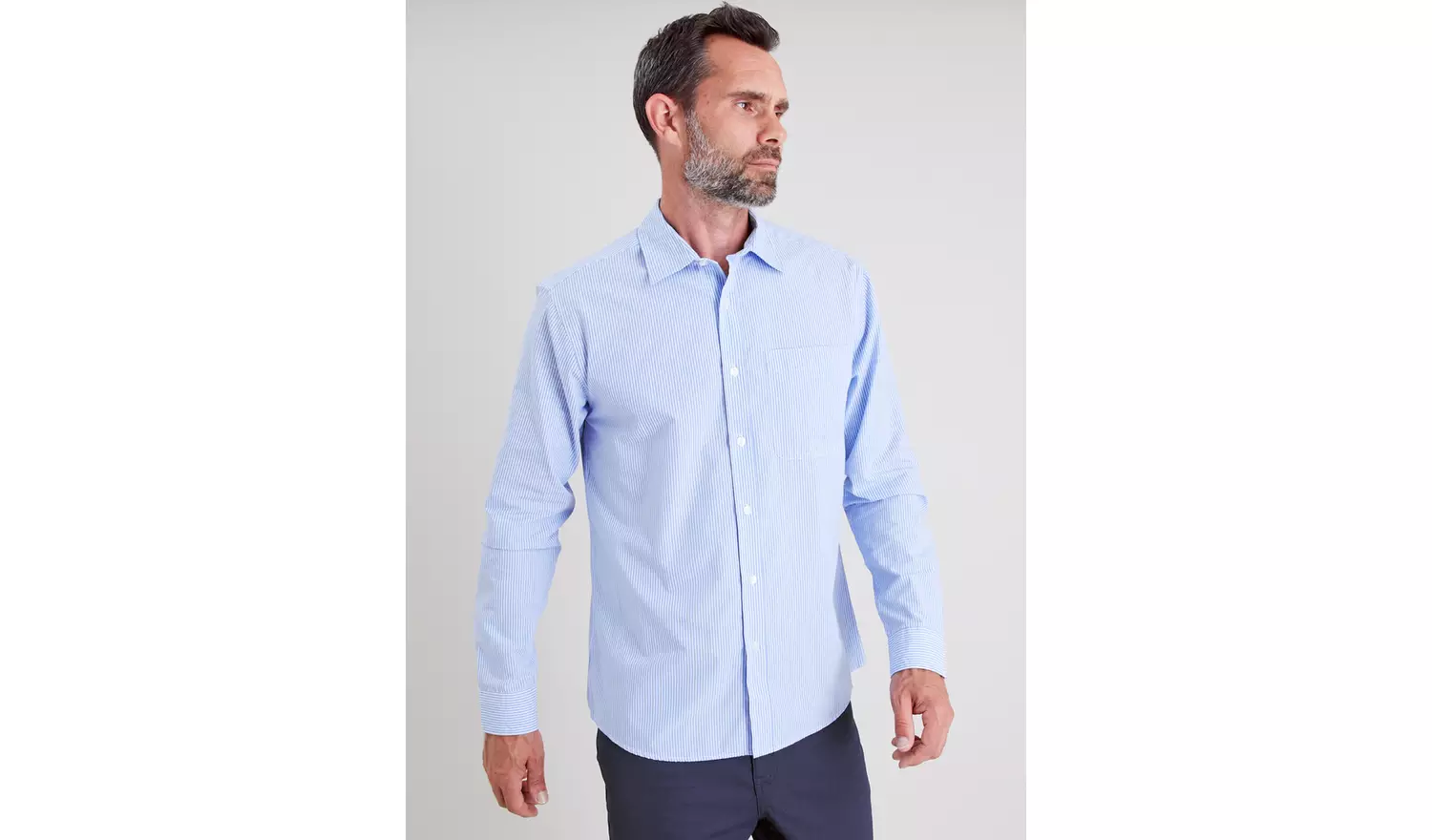 Blue Butchers Stripe Regular Fit Shirt XXXXL