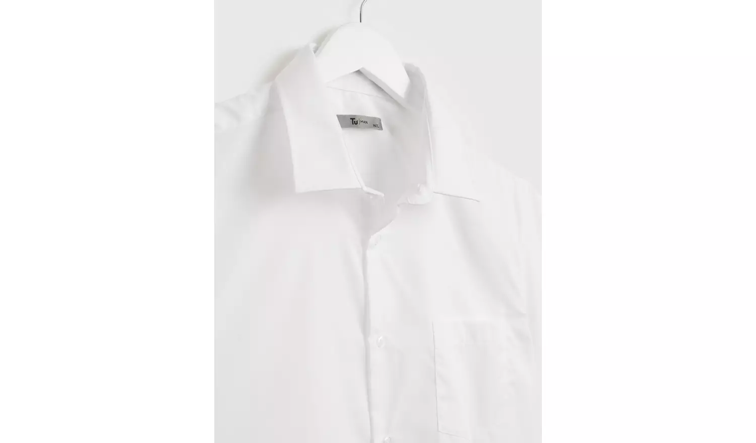 White Regular Fit Short Sleeve Shirts 2 Pack 16.5
