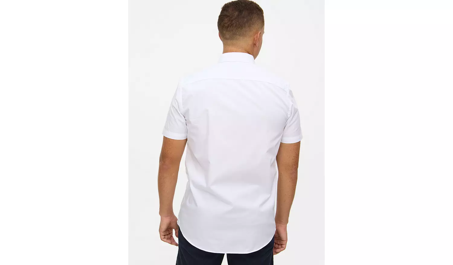 White Regular Fit Short Sleeve Shirts 2 Pack 16.5