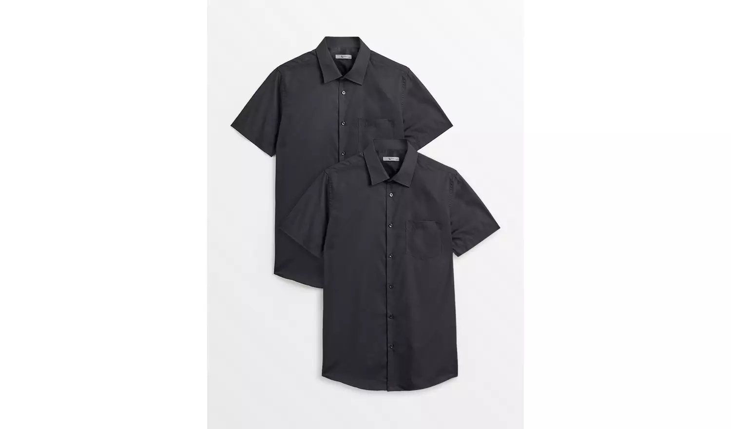 Black Regular Fit Easy Iron Shirts 2 Pack 15