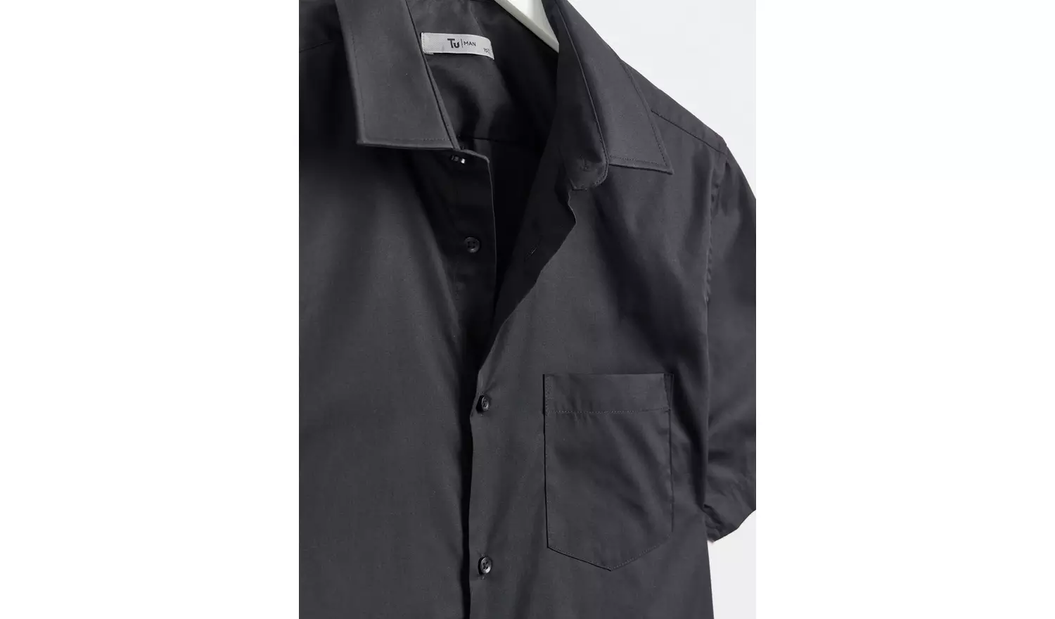 Black Regular Fit Easy Iron Shirts 2 Pack 17