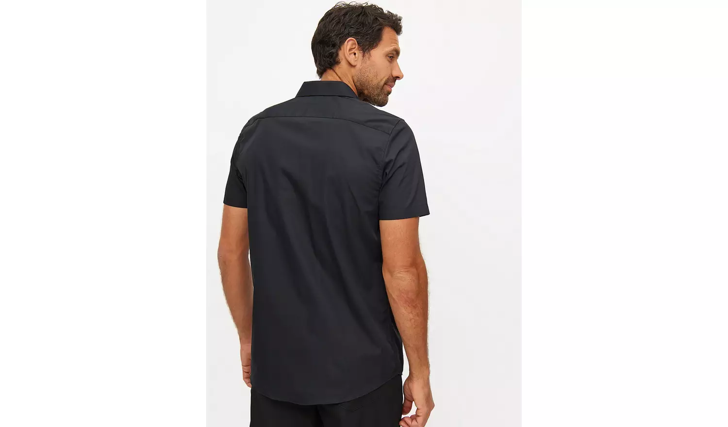 Black Regular Fit Easy Iron Shirts 2 Pack 17.5
