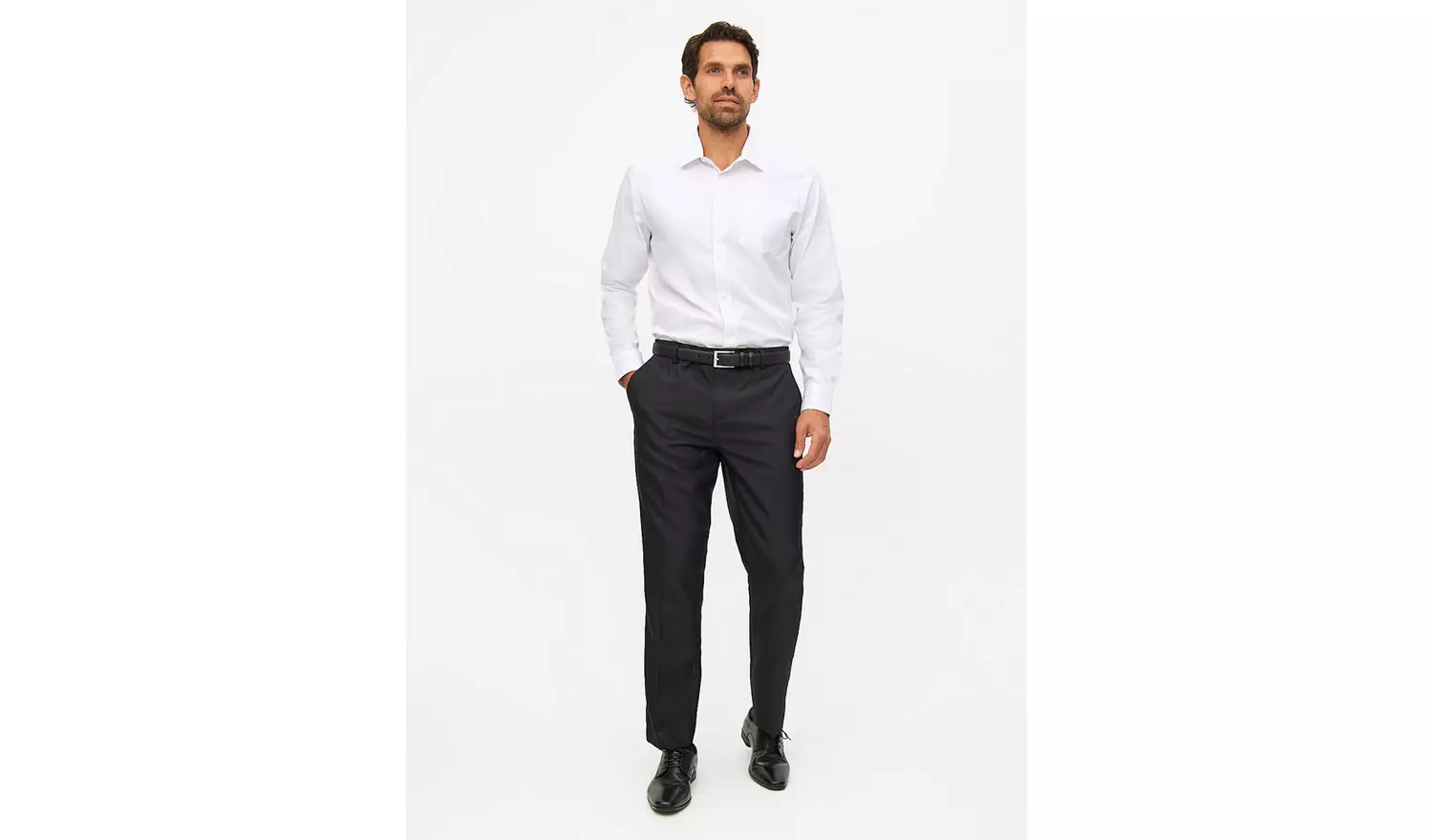 White Regular Fit Cotton Twill Long Sleeve Shirt 15