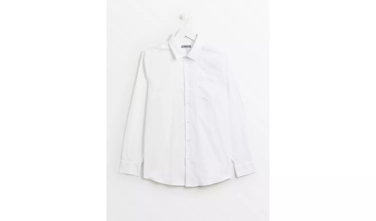 White Regular Fit Cotton Twill Long Sleeve Shirt 14.5