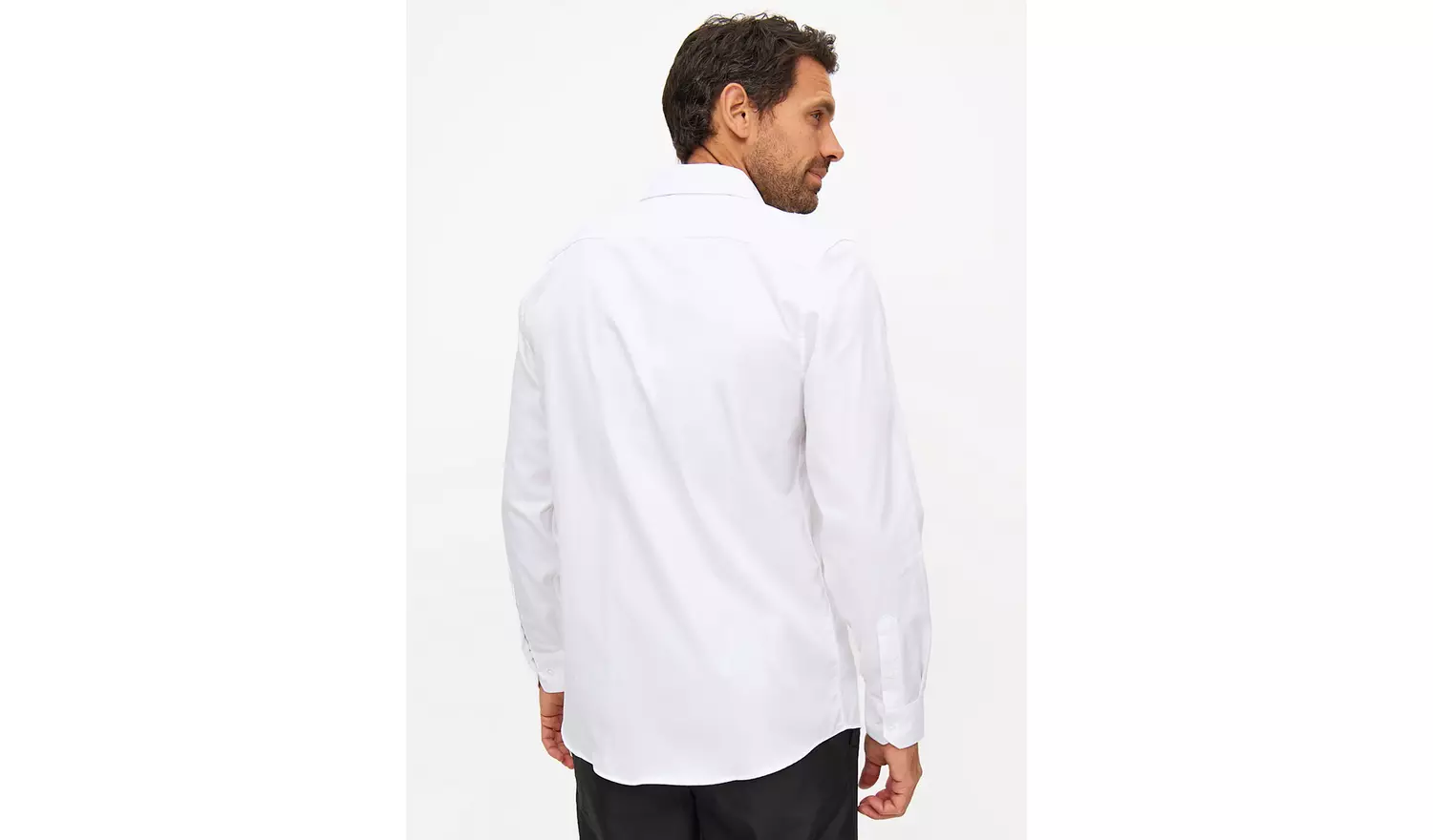 White Regular Fit Cotton Twill Long Sleeve Shirt 16
