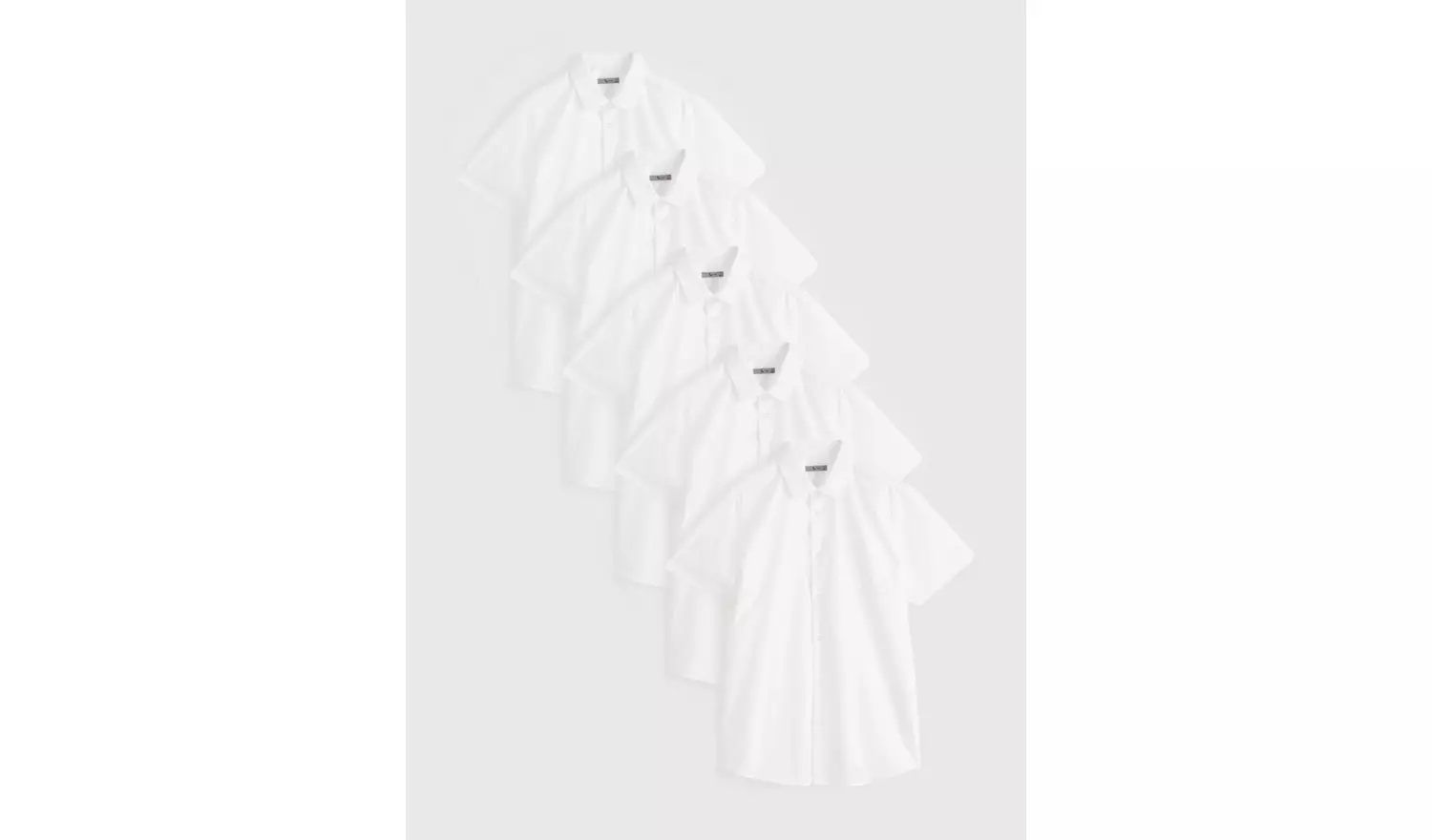 White Regular Fit Short Sleeve Shirts 5 Pack 15.5