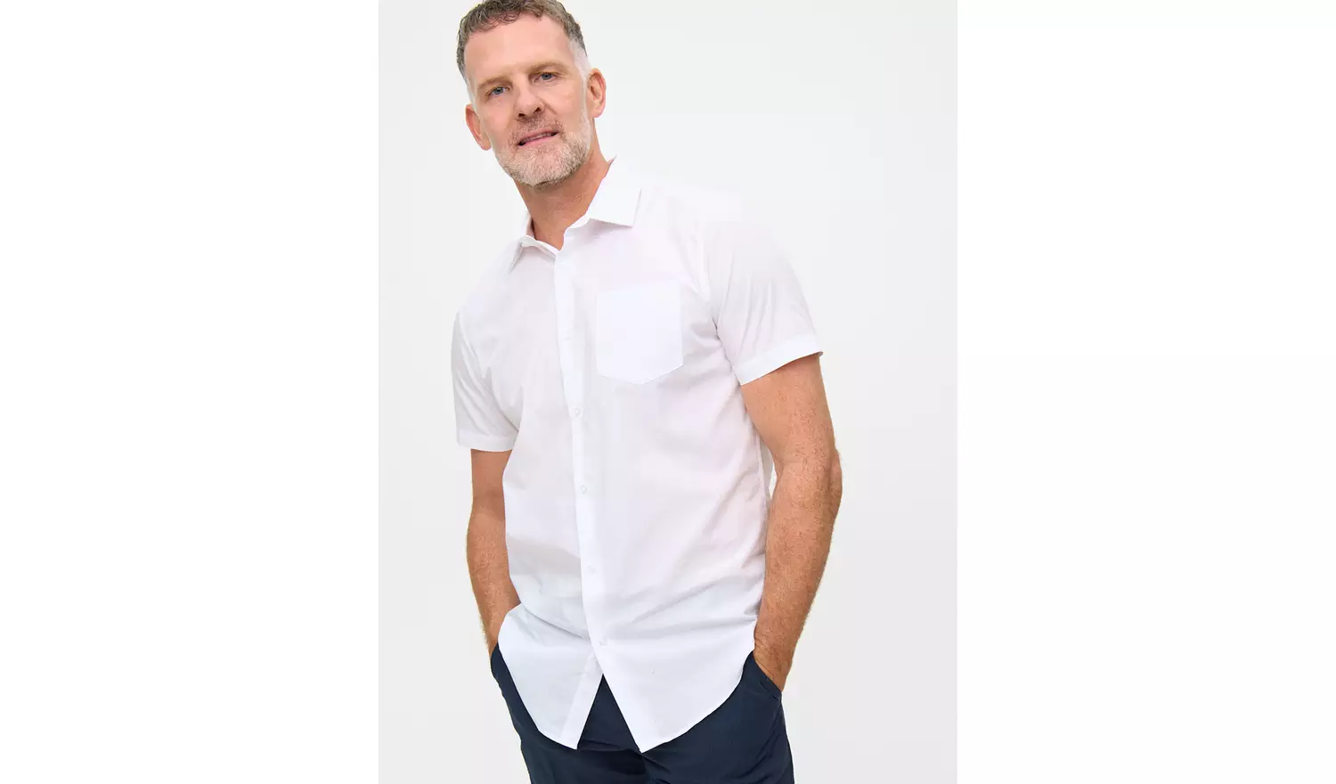 White Regular Fit Short Sleeve Shirts 5 Pack 14.5