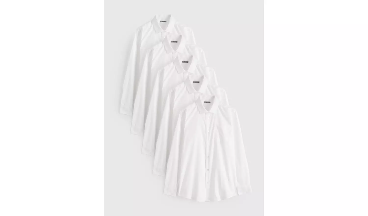 White Slim Fit Long Sleeve Shirts 5 Pack16